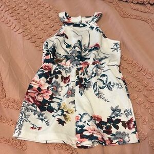 PatPat Cream and Pink Floral Romper